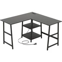 Costway L-förmiger Schreibtisch 120x120 cm in Schwarz