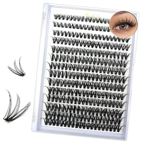 iCovalescent Wispy Lashes Wimpernverlängerungs-Set, einzelne Cluster-D-Curl, DIY-Cluster-Wimpern-Set für Anfänger (30D + 40D)