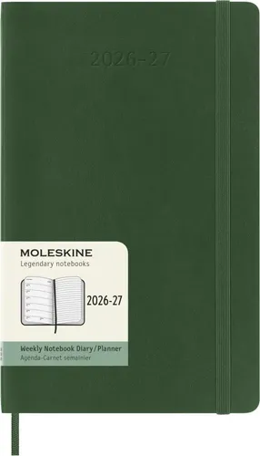Moleskine 18 Monate Wochen Notizkalender 2026/2027, L/A5 - Praktischer Wochenkalender für 18 Monate, ideal für die Organisation von Terminen und Notizen. Hochwertige Verarbeitung und kompakte Größe für unterwegs.