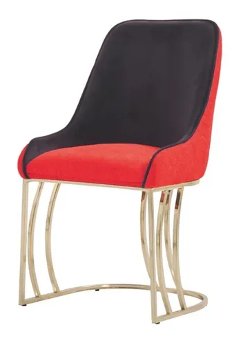 Moderne Esszimmerstühle im 6er-Set – Luxuriöses Design - Elegantes 6er-Set Esszimmerstühle in Orange mit gepolstertem Sitz. Ideal für stilvolle Esszimmer. Robustes Edelstahlgestell und komfortable Sitzhöhe von 47 cm.