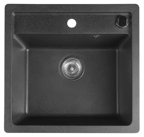Granit-Einbauspüle 1 Becken 53x50 cm schwarz