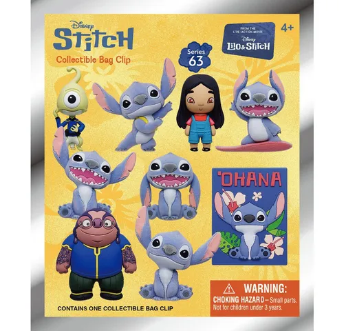 Lilo & Stitch Movie 3D Schaumstoff-Taschenanhänger - Serie 1 Display (24) - Schlüsselanhänger-Display mit 24 Blind Bags, enthält offiziell lizenzierte Lilo & Stitch 3D Schaumstoff-Taschenanhänger für Sammler.