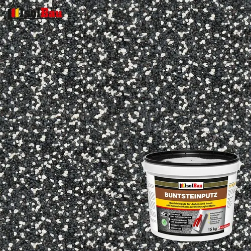 Buntsteinputz Mosaikputz BP33 (weiss, anthrazit, schwarz) 15kg Absolute Qualität