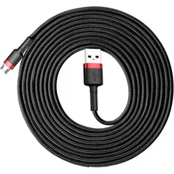 Baseus Cafule 3m Kabel Robustes Nylon Micro Usb 2a Kabel Rot