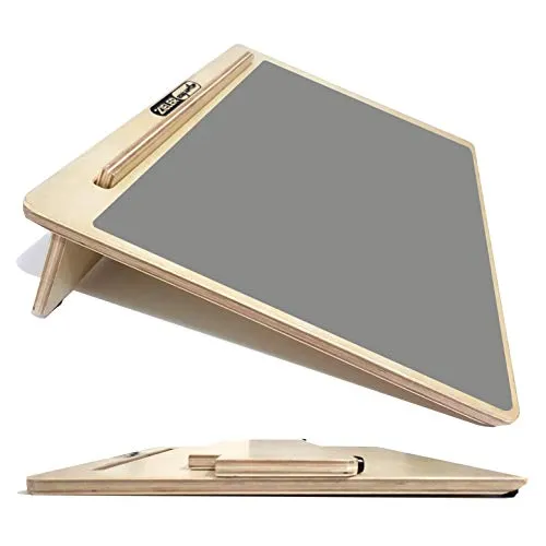 Ergonomische A3-Schreibpult mit Griffmatte für bessere Schreibhaltung und Komfort - von ZIELER®. Hochwertiges, lackiertes Holz - 20° Winkel. Geeignet für Kinder und Erwachsene. Platzsparendes Design