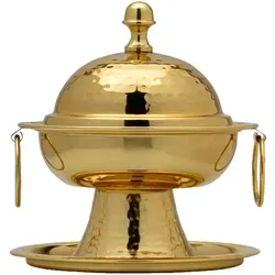 Marrakesch Zuckerdose Kasida Gold - Orientalische Deko - Zuckerdose aus Indien, handgefertigt und lebensmittelecht, ideal zur stilvollen Aufbewahrung von Süßigkeiten und als Tischdeko.