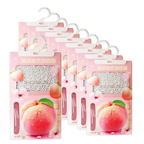 100g Luftentfeuchter beutel zum Hängen, Luftentfeuchter Granulat mit Duft, Moisture Absorber, Kleiderschrank-Entfeuchter zum Aufhängen, Luftentfeuchter Granulat für Küche/Bad/Schrank/Auto 9 x