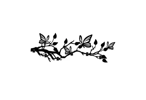 Evila Garderobe in Schwarz - Praktische Wandmontage mit 6 Haken - Stilvolle Garderobe aus Metall (B)60 x (H)24 cm, ideal für die Wandmontage. Funktional und dekorativ zugleich, perfekt für jeden Eingangsbereich. Hinweis: Dekoration nicht enthalten.