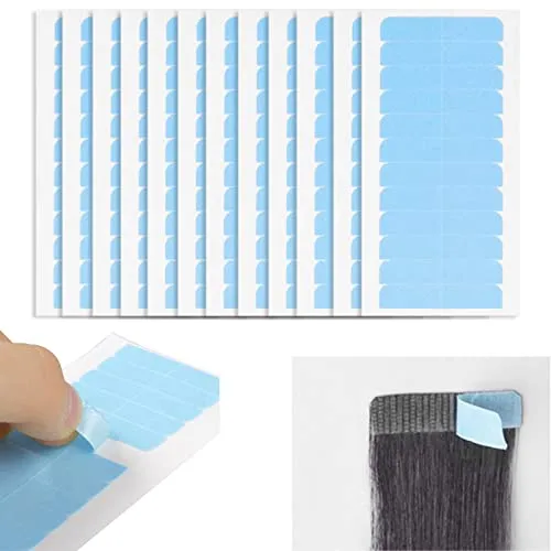 Ersatztapes Klebestreifen,Doppelseitiges Klebekraft Haar Klebeband,Ersatztapes für Tape In Hair Extensions Echthaar,Perückenband Doppelseitige Klebebänder (144pcs)