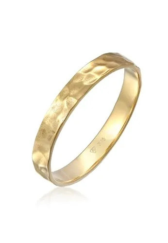 Kuzzoi Herrenring Goldring Massiv 375er Gelbgold - Hochwertiger handgefertigter Herrenring aus 375er Gelbgold mit gehämmertem Finish, ideal für Verlobung oder Freundschaft. Perfekte Geschenk-Idee, geliefert in edler Schmuckbox.