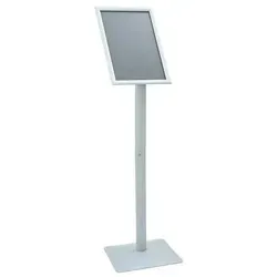 vidaXL Podest-Posterständer Silber – 32 x 27 x 119 cm - Moderner Plakatständer aus robustem PVC und Gusseisen, ideal für Werbung drinnen und draußen. Mit 360° Drehfunktion und einfachem Wechselmechanismus für hohe Flexibilität und Benutzerfreundlichkeit.