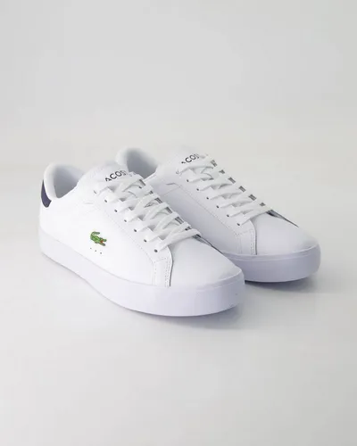 Lacoste Powercourt Graphic Sneaker Obermaterial: Leder in weiß von Lacoste
