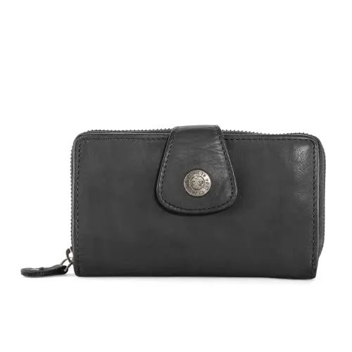 Cas8 Geldbörse Damen Molly, Portemonnaie mittel, Portmonee Leder, RFID-Schutz, Klassisch und kompakt, Damengeldbörsen für den Alltag, Business, Büro