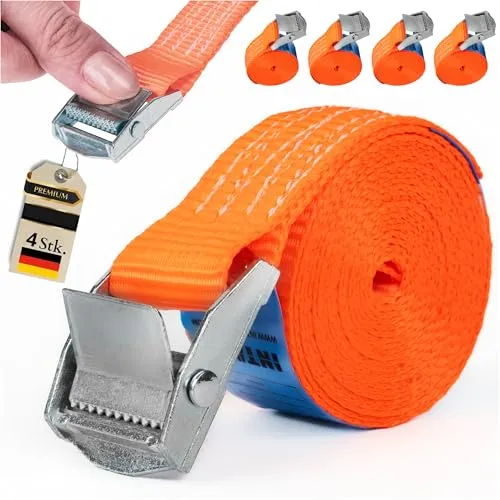 INTAKO Spanngurte mit Klemmschloss 25 mm x 250 kg in orange von INTAKO