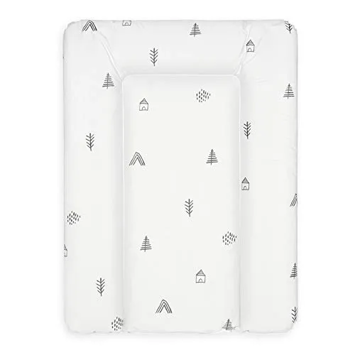 BONKY® Wickelauflage 50x70 cm - weiche Wickelunterlage - Baby Wickeltischauflage - Wasserdischt - Abwaschbar - Made in EU - 100% Oeko TEX - Mono 2A