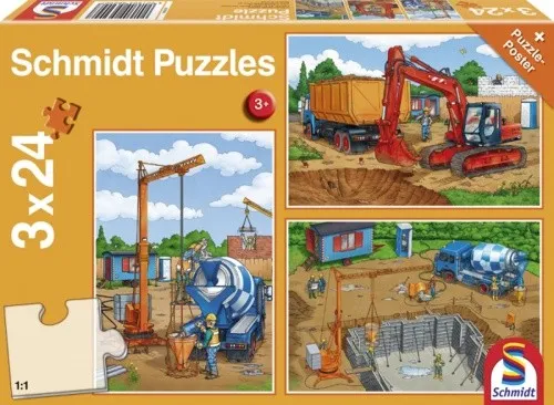 Puzzle Auf der Baustelle 3 x 24 Teile