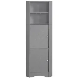 Merax Eckschrank mit Einlegböden, 155 cm