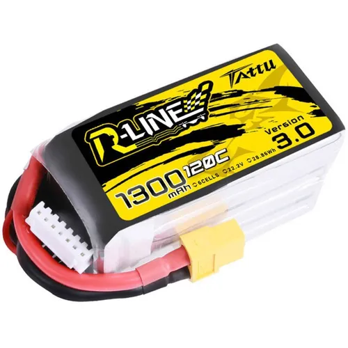 Tattu Modellbau-Akkupack 22.2 V 1300 mAh - Modellbau Akkupacks, leistungsstarker LiPo Akku mit 120C Entladerate für maximale Leistung im Modellbau, ideal für Drohnen und RC-Fahrzeuge.