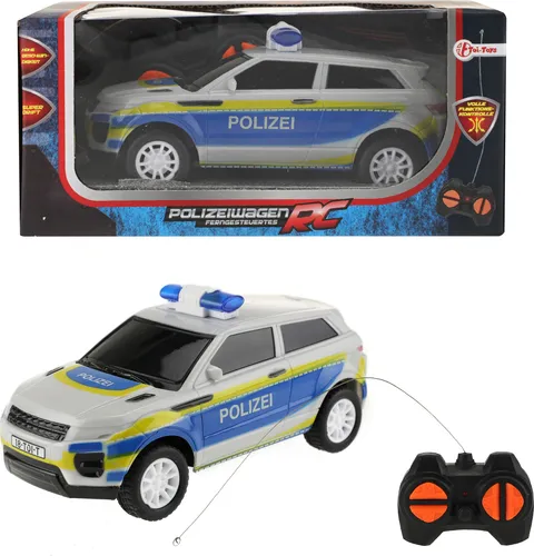 Toi-Toys 23529A - Ferngesteuertes Polizei Auto - RC-Modelle: Erlebe das Abenteuer als Polizist mit diesem 16 cm langen, ferngesteuerten Polizeiauto, das ideal für spannende Verfolgungsjagden ist!