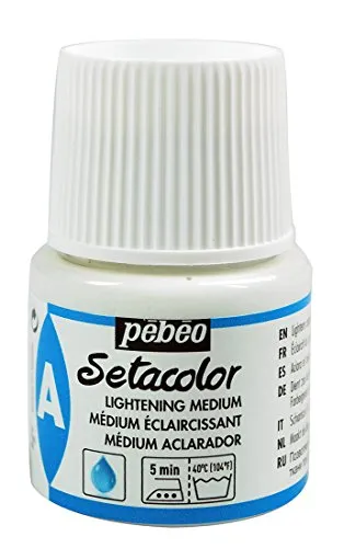 Pebeo Setacolor Textilfarbe, Aufhellmedium, 45-ml-Flasche, weiß