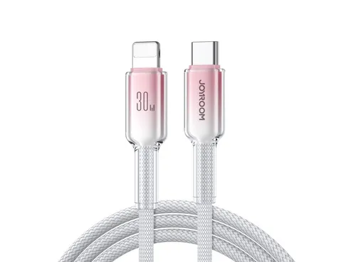 JOYROOM Crystal-Clear USB-Kabel, (120 cm), USB-C auf Lightning Kabel 30W, 1,2m, Nylon, Schnellladen