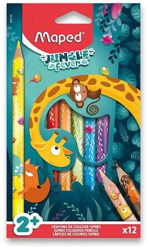 MAPED Jungle Fever Jumbo, dreieckig, 12 Farben