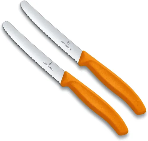Victorinox | Küchenmesser-Set 2 Stück | extra scharfer Wellenschliff | ergonomis