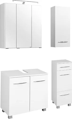 Badmöbel Set BERGAMO-03, weiß, B x H x T ca.: 110 x 200 x 35cm