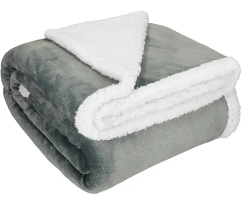 Wohndecke Luxus Flanell Sherpa Kuscheldecke XXL Verona Größe 150x200 cm, Betz, Flauschig Warm
