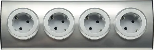 ChiliTec Steckdosenblock 4-fach in silber von ChiliTec