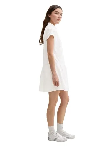 TOM TAILOR Denim Damen Kleid - Freizeitkleid für Damen von Tom Tailor, kurzärmlig mit optimaler Passform und hohem Tragekomfort für jeden Anlass.