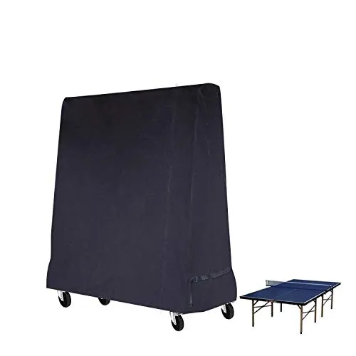 Gurkkst Premium-Tischtennis-Abdeckung, volle Größe, Ping-Pong-Tisch, wasserdichte Abdeckung, für drinnen und draußen, schwarz (185 x 70 x 165 cm)