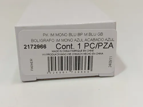 Parker 2172966 IM Mono Blue Kugelschreiber – Eleganter Kugelschreiber in Blau - Kugelschreiber mit blauem Gehäuse und Tinte, ideal für stilvolles Schreiben und tägliche Notizen.