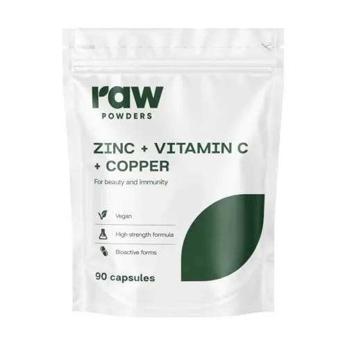 Zink + Vitamin C + Kupfer Komplex – Für Immunsystem, Haut, Haare & Nägel | Antioxidativer Mineral-Komplex | 90 Kapseln
