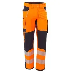 QUALITEX HIGH QUALITY WORKWEAR Bundhose Warnschutz - warnorange/schwarz - Herren: 130
