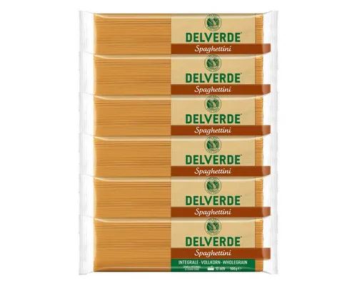 DELVERDE Nudeln, Delverde Vollkorn Spaghettini Integrale Vollkorn Nudeln 500g 6er Pack