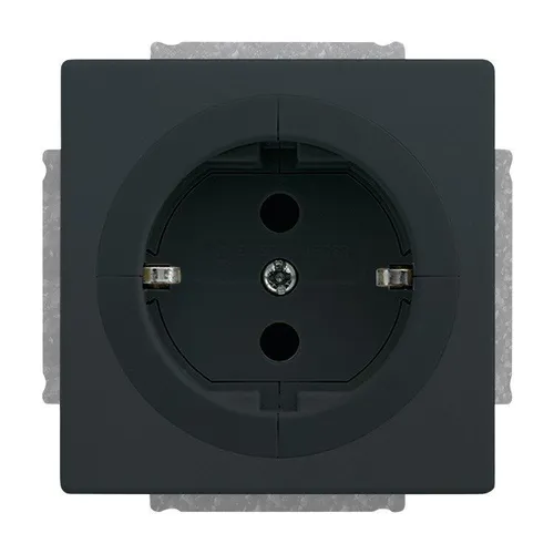 Busch-Jaeger 20 EUAB-81 Objektsteckdose mit erhöhtem Berührungsschutz, mit Befestigungskrallen, anthrazit glänzend, Plattform 63