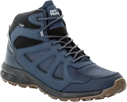 Jack Wolfskin Herren Woodland 2 Texapore MID M Wanderschuh - Night Blue, 44.5 EU - Wanderschuhe mit Texapore-Technologie für wasserdichte und atmungsaktive Eigenschaften, ideal für anspruchsvolle Trails.