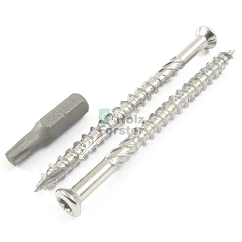 Terrassofix Schrauben aus Edelstahl, verstärkt, 5 mm, 5 x 70 mm, 100 Stück