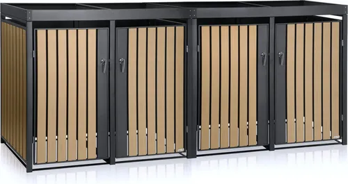 Zelsius Mülltonnenbox 4er mit Pflanzdach von Zelsius