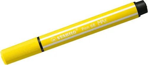 STABILO Filzstift Fasermaler Pen 68 Max Keilspitze zitronengelb Packung mit 5 Stück