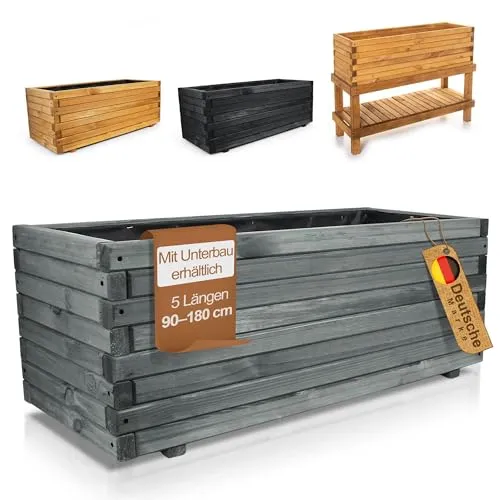BooGardi Pflanzkübel groß für Garten & Balkon – 100 cm lang anthrazit