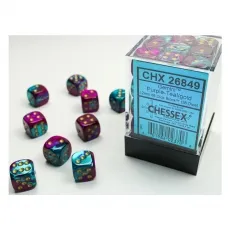 Chessex Würfel - 12mm - Gemini Purple-Teal/gold (Würfelset 36 x W6) 292660