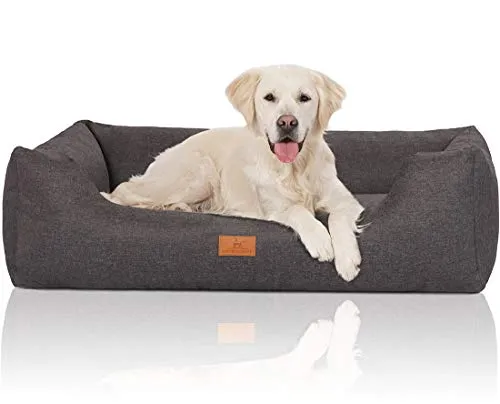 Knuffelwuff Hundebett Lotte XXL 120x85cm aus Velours in grau von Knuffelwuff
