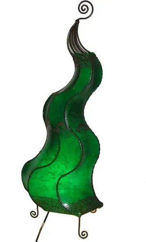 Orientalische Hennalampe Mogador Gecko, 80 cm - marokkanische Lederlampe - Klassische Tischleuchten mit einzigartiger Henna-Bemalung, die sanftes Licht spendet und eine romantische Atmosphäre schafft. Ideal für eine entspannende Wohlfühloase.