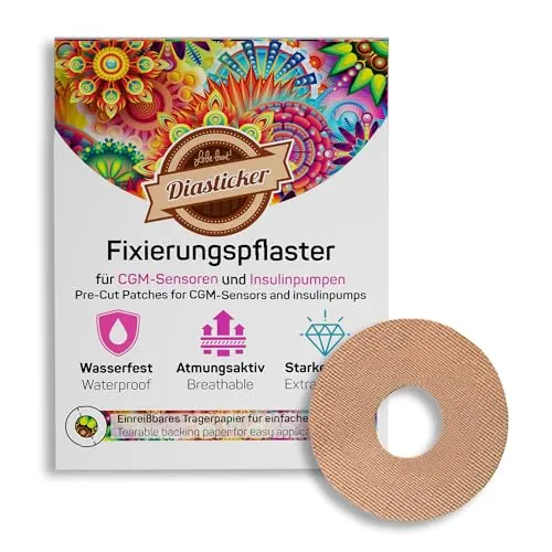 Diasticker® | Pflaster für Freestyle Libre 3 Sensor (10 Stück, Beige) | Wasserfest - Hautfreundlich - Atmungsaktiv - Starker Halt | Selbstklebende Fixierpflaster, Sensor-Fixierung