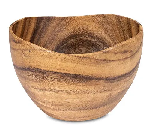 levandeo Schüssel aus Akazienholz 19x13cm - Handgefertigte Salatschüssel aus Akazienholz, einzigartig in Maserung und Struktur. Perfekt für die stilvolle Präsentation von Salaten oder Obst.