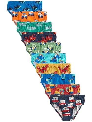 Next Slip 10er-Pack Unterhosen für Kinder - Kinder-Wäsche, 10er-Pack aus 100% Baumwolle in blau, ideal für Komfort und Bewegungsfreiheit bei Kleinkindern (Größe 98-104, 3-4 Jahre).