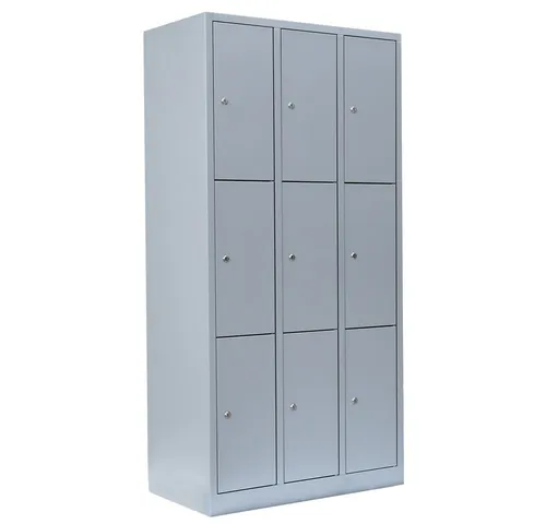 Steelboxx Fächerschrank 9 Fächer - Vielseitiger Wertfachschrank mit 9 Fächern, ideal für Umkleideräume und Sozialräume. Komplett verschweißt und montiert – keine Montage erforderlich!