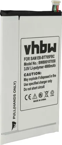 vhbw Akku kompatibel mit Samsung Galaxy Tab SM-T707V Tablet Pad (4900 mAh, 3,8 V, Li-Polymer)